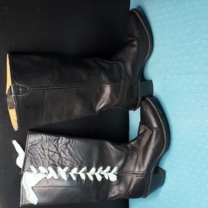 HH black biker cowboy boots